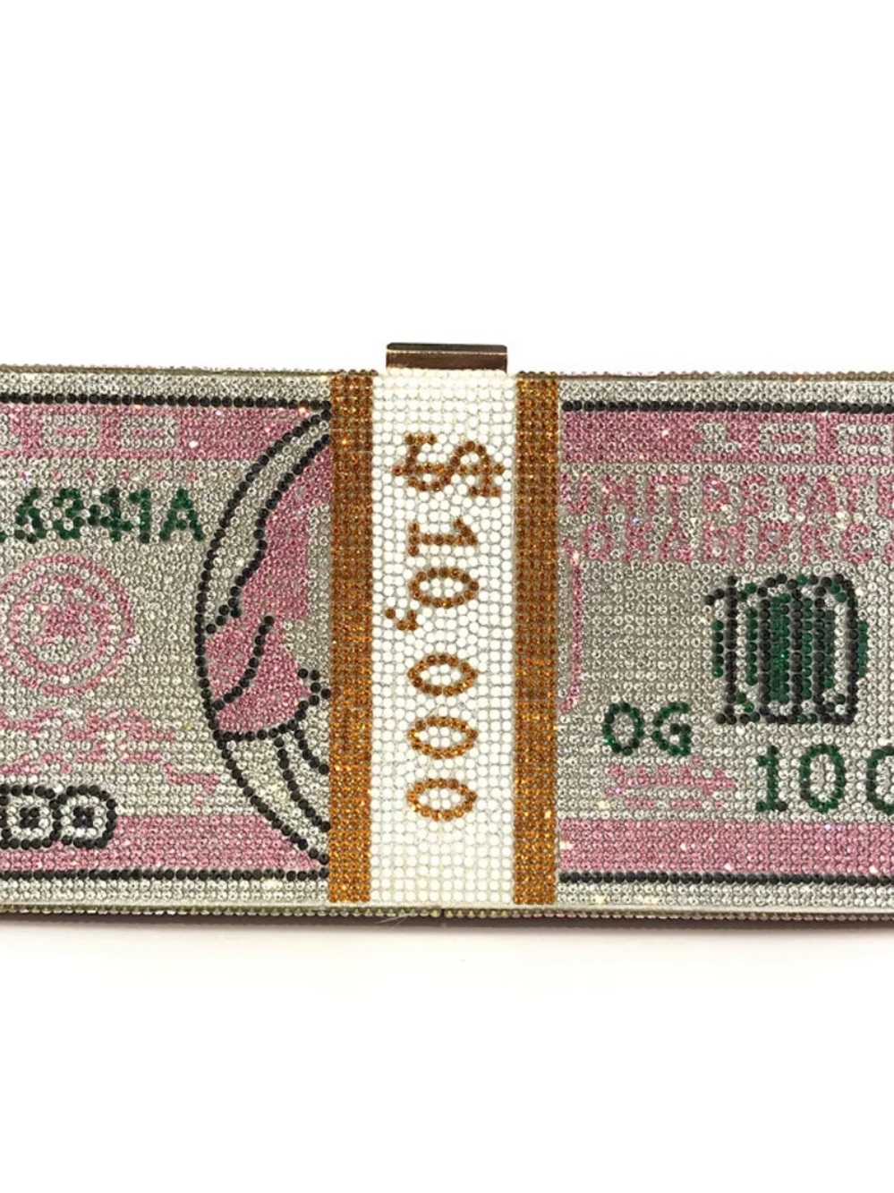& Other Stories Beaded Money Band Clutch in Pink, Green & Gold
